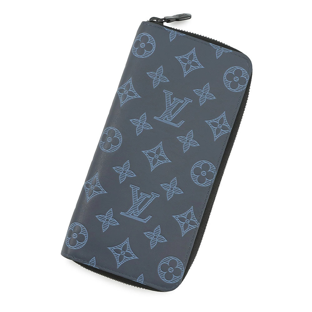 Louis Vuitton Monogram Shadow Black Zippy Wallet Vertical Round Zipper